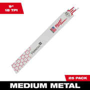 Milwaukee 48-00-8788 9" 18 TPI The Torch SAWZALL Recip Blades (25 Pk)