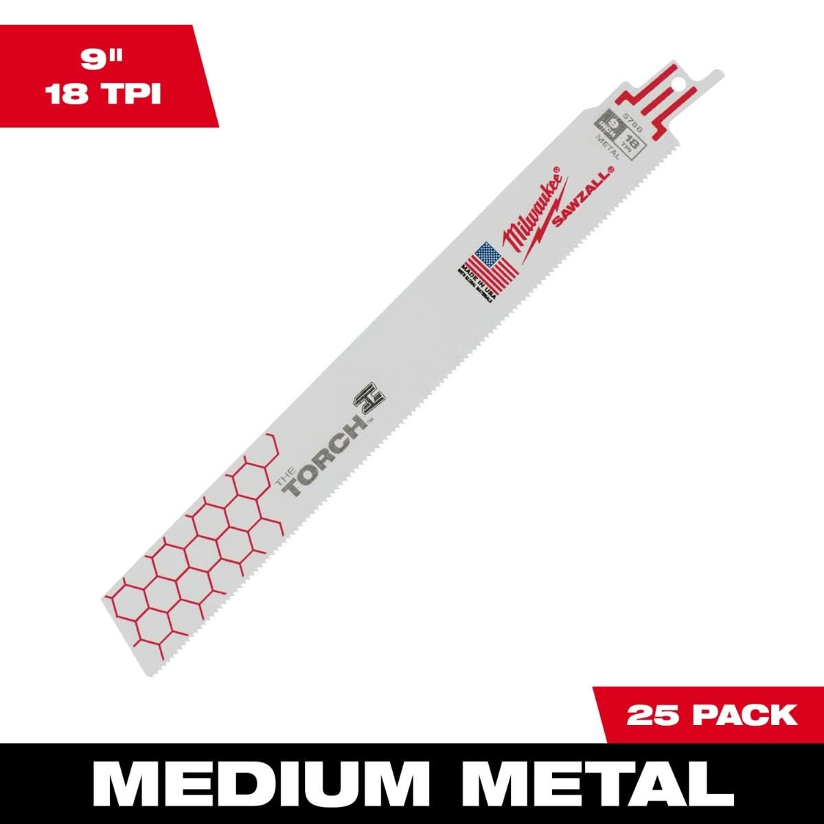 Milwaukee 48-00-8788 9" 18 TPI The Torch SAWZALL Recip Blades (25 Pk)