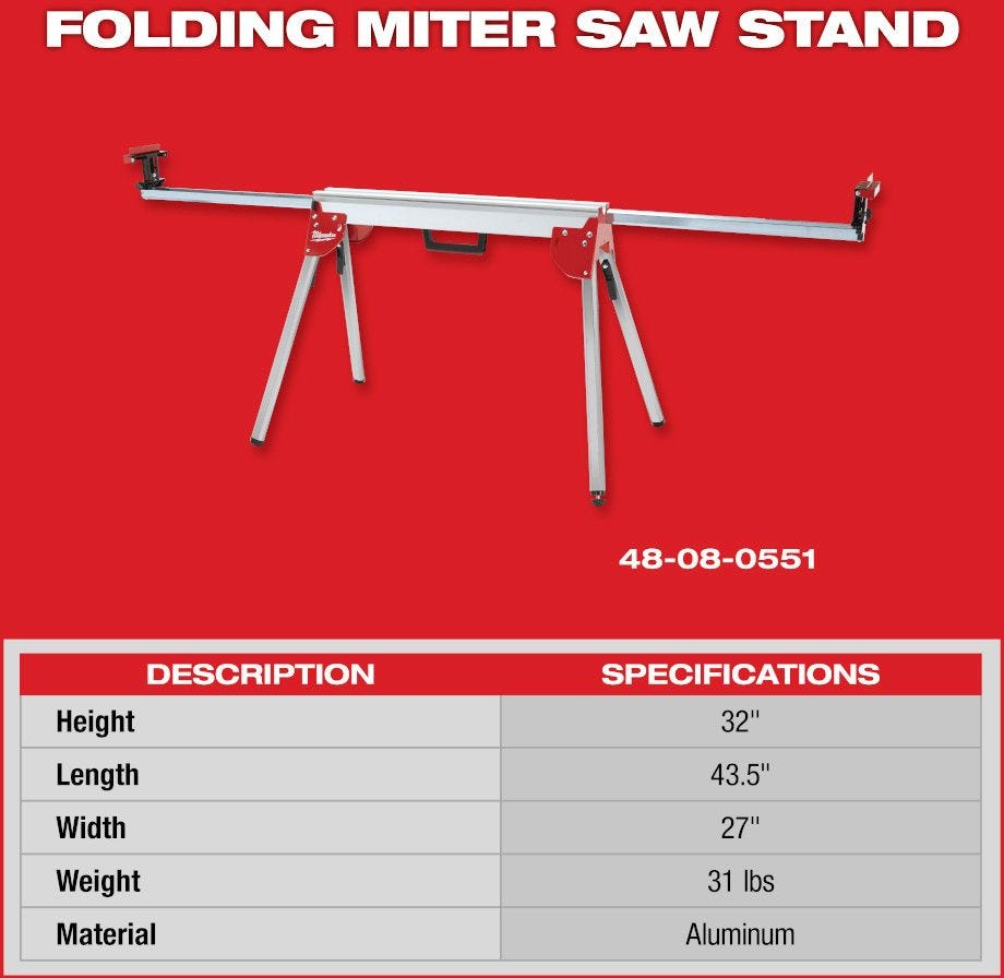 Milwaukee 48-08-0551 Folding Miter Saw Stand