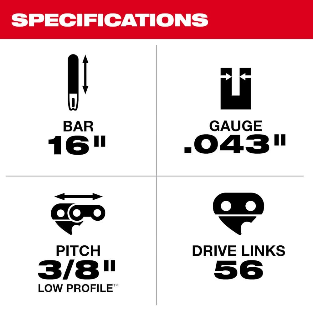 Milwaukee 48-09-3001 16-In Chainsaw Guide Bar – Tool Nut