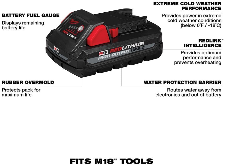 Milwaukee 48-11-1835 M18 REDLITHIUM HIGH OUTPUT CP 3.0Ah Battery (PROMO)