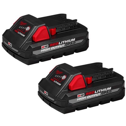 Milwaukee 48-11-1837 M18 REDLITHIUM HIGH OUTPUT CP 3.0Ah Batteries, 2-Pack