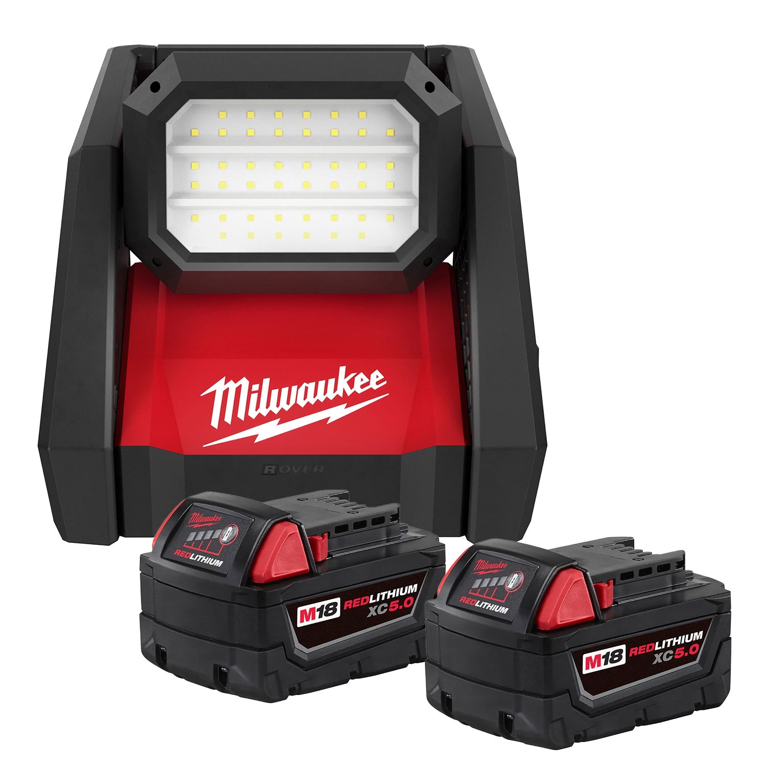 Milwaukee M18 ROVER Dual Power Flood Light + 5.0Ah Battery 2-Pack