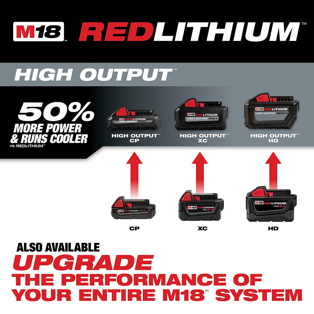 Milwaukee 48-11-1852 M18 Redlithium XC 5.0Ah Extended Capacity Battery, 2-Pack