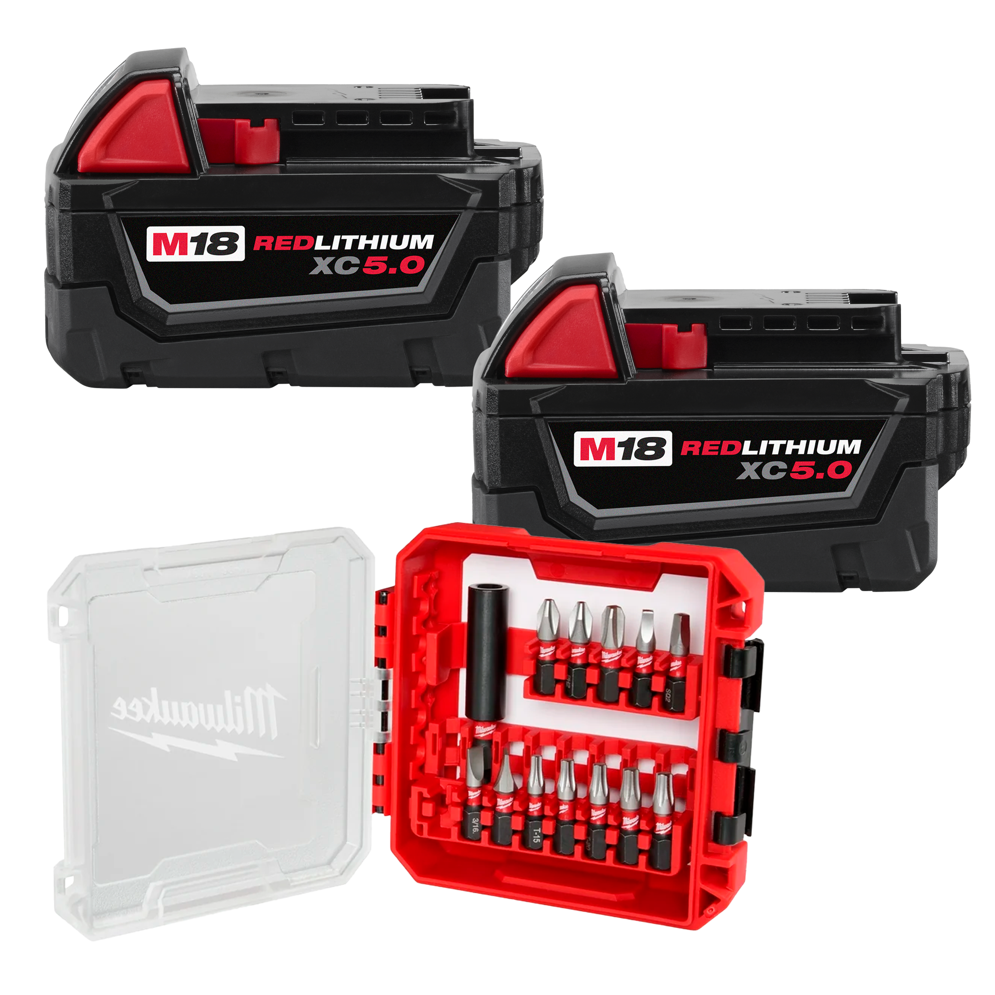 Milwaukee M18 Redlithium XC 5.0Ah Extended Capacity 2-Pack Batteries ...