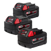 Milwaukee 48-11-1852 M18 Redlithium XC 5.0Ah Extended Capacity Battery, 2-Pack w/ (1) M18 REDLITHIUM XC5.0 Oil & Solvent Resistant Battery