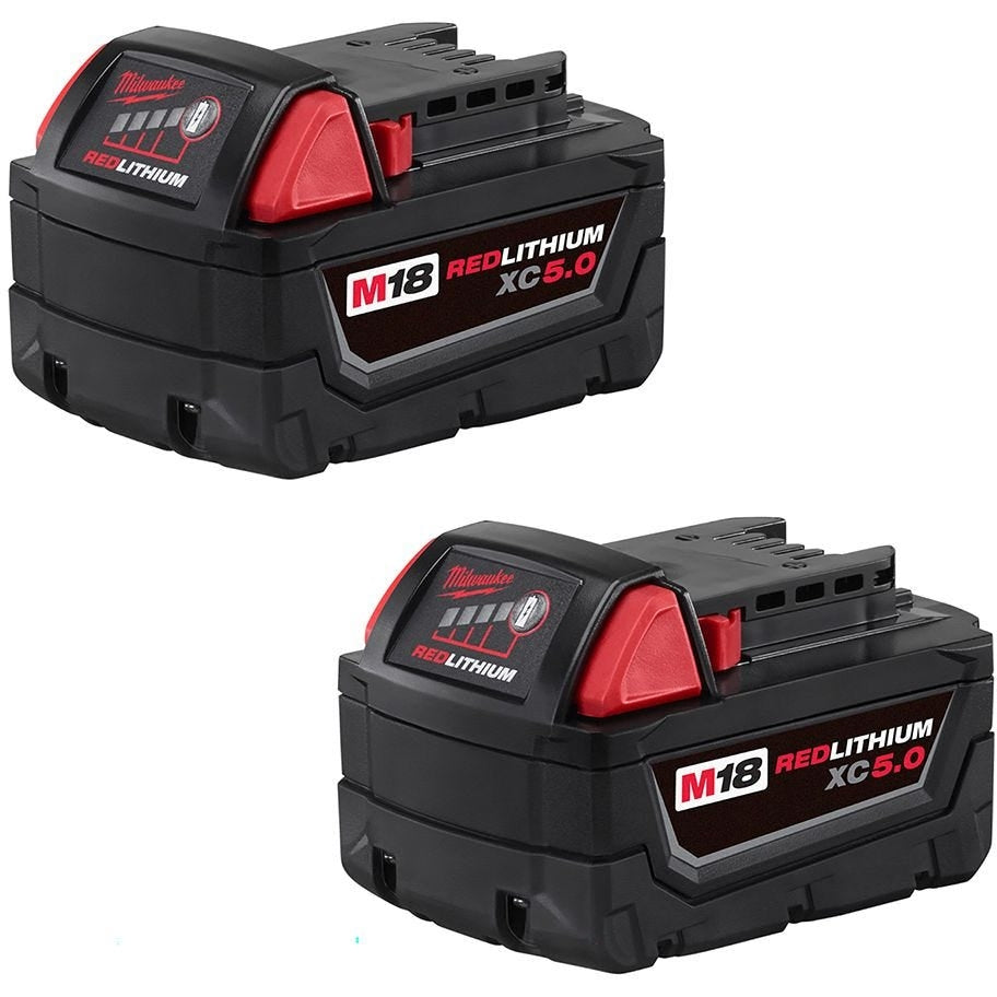 Milwaukee M18 Redlithium XC 5.0Ah Extended Capacity Battery, 3-Pack