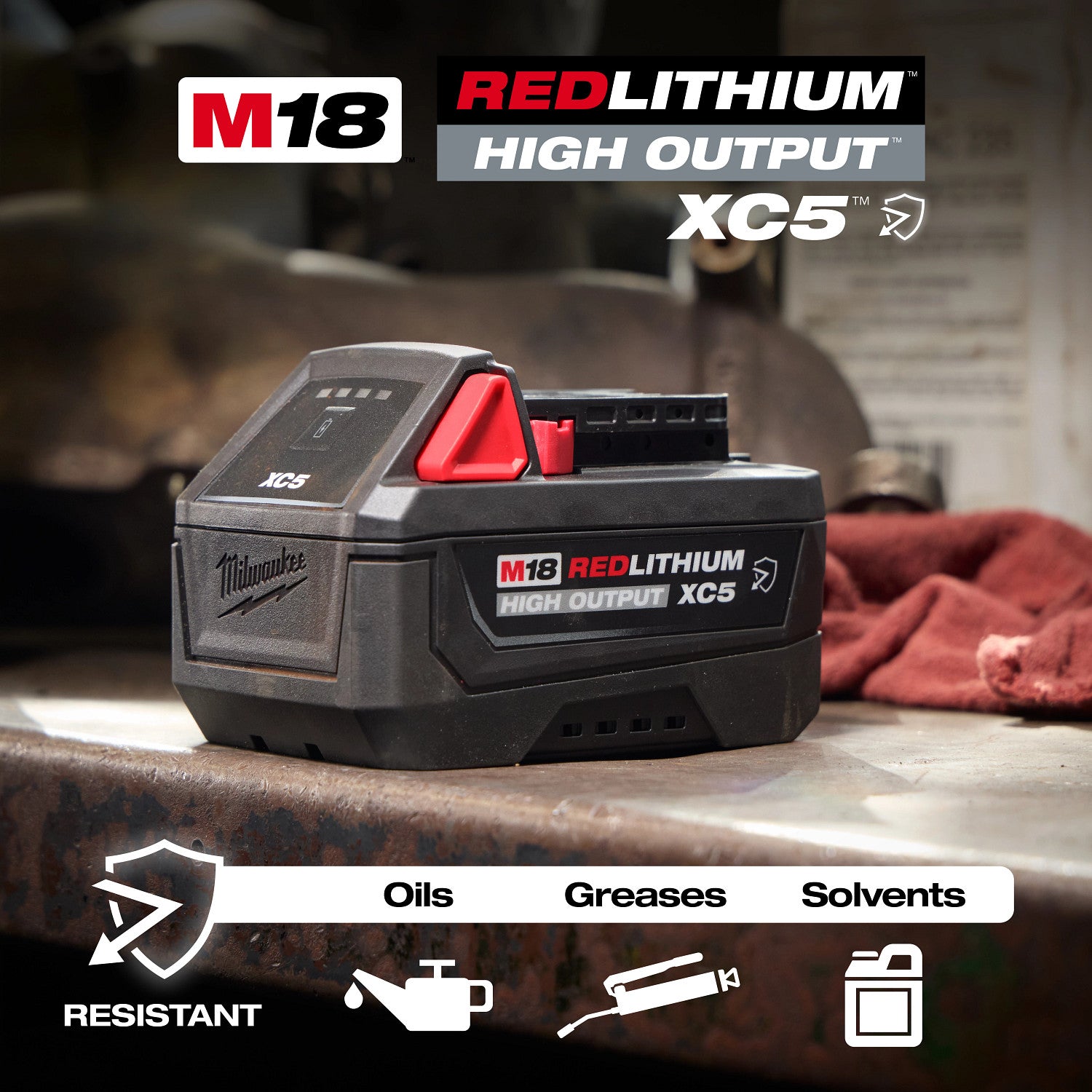 Milwaukee M18 REDLITHIUM HIGH OUTPUT XC5 5.0Ah Resistant Battery Pack (48-11-1855R)