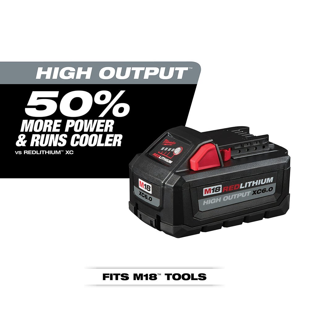 Milwaukee 48-11-1862 M18 REDLITHIUM HIGH OUTPUT XC 6.0Ah Battery 2-Pack