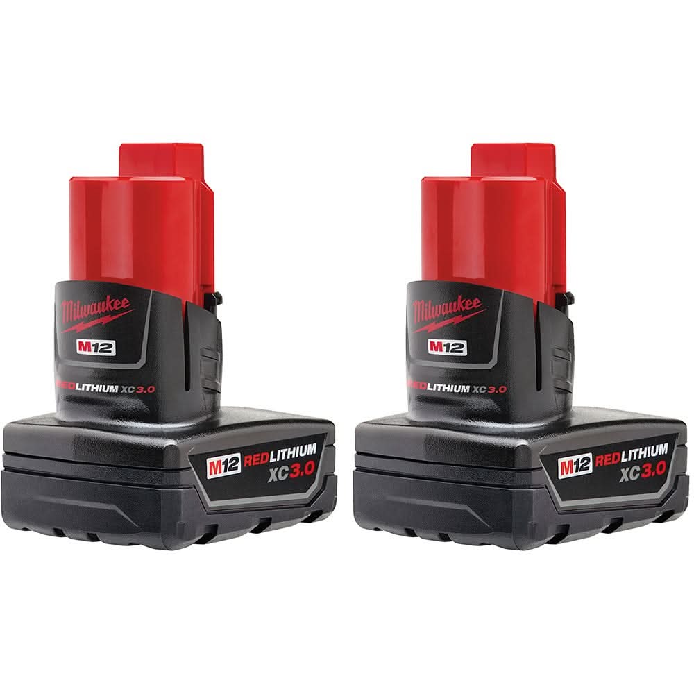 Milwaukee M12 REDLITHIUM XC 3.0Ah and XC 5.0Ah Battery, Variety 3-Pack