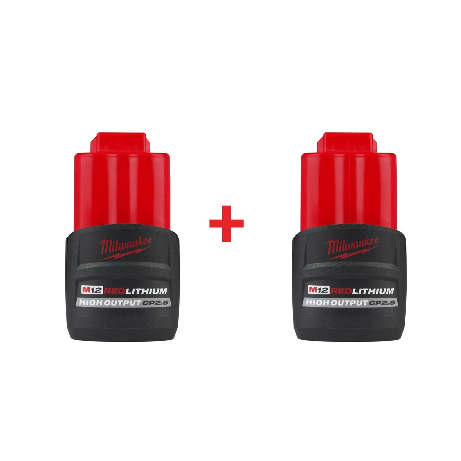 Milwaukee M12 REDLITHIUM HIGH OUTPUT CP 2.5Ah Battery, 2-Pack