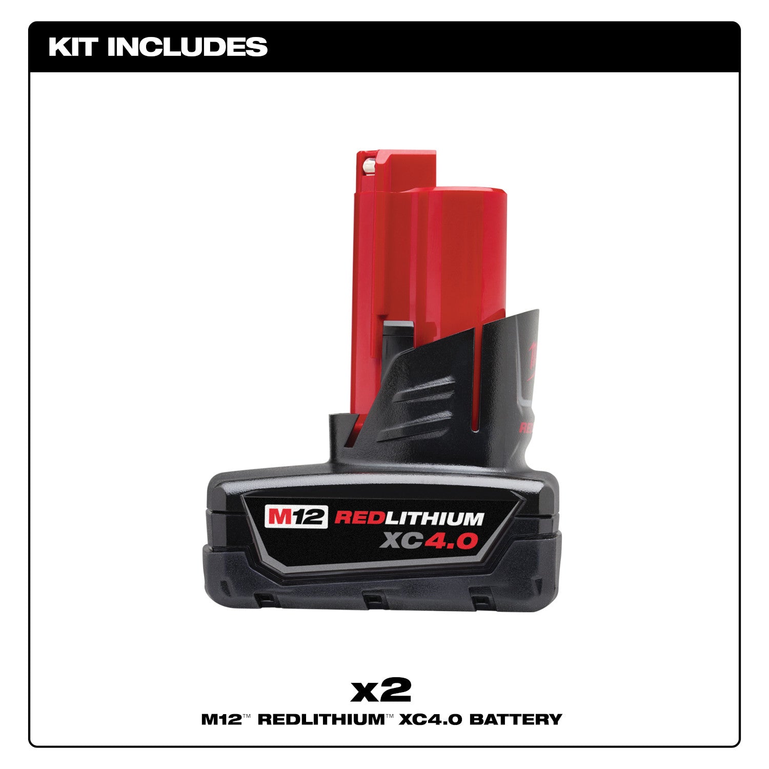 Milwaukee 48-11-2442 M12 REDLITHIUM XC4.0 Battery , 2-Pack