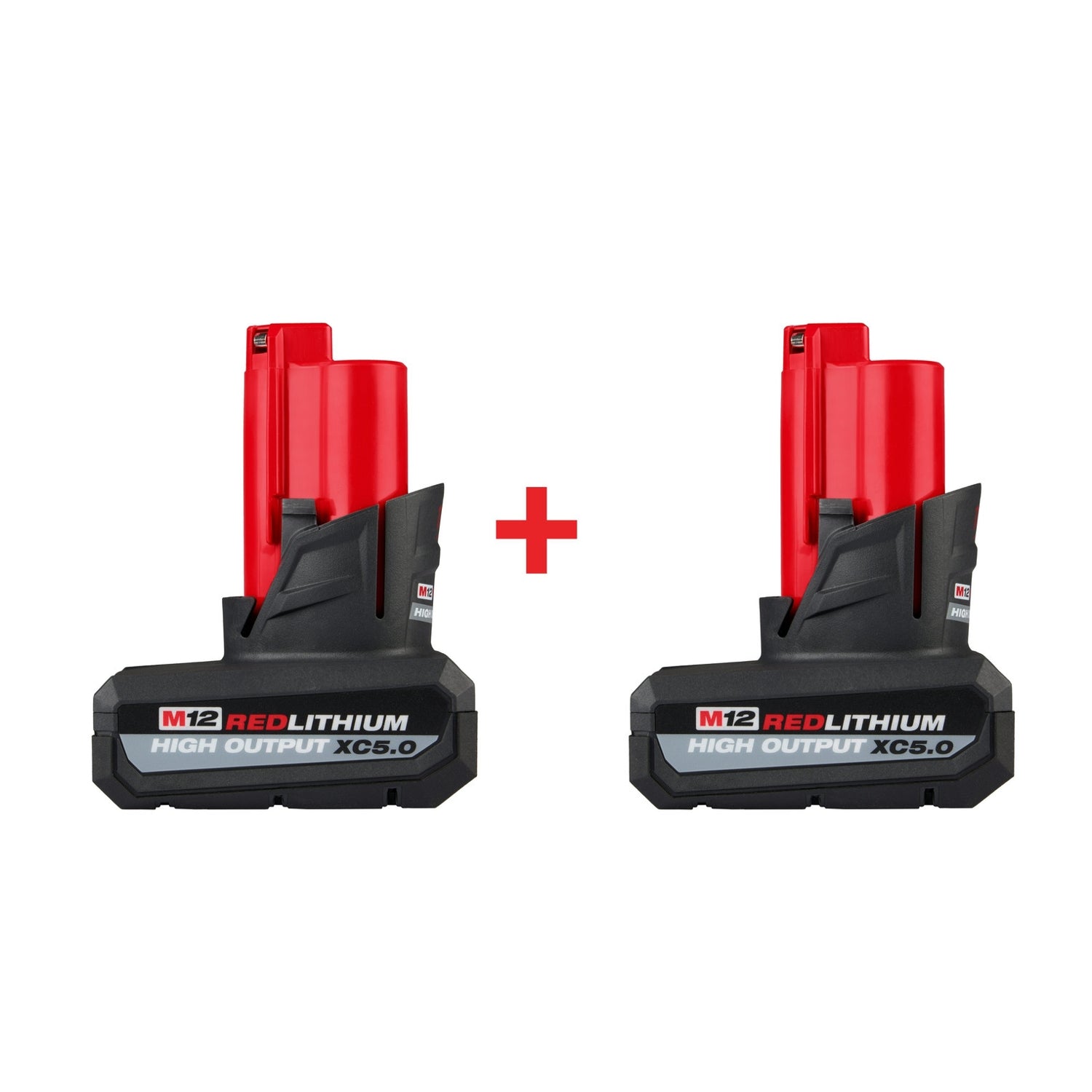 Milwaukee M12 REDLITHIUM HIGH OUTPUT XC 5.0Ah Battery, 2-Pack