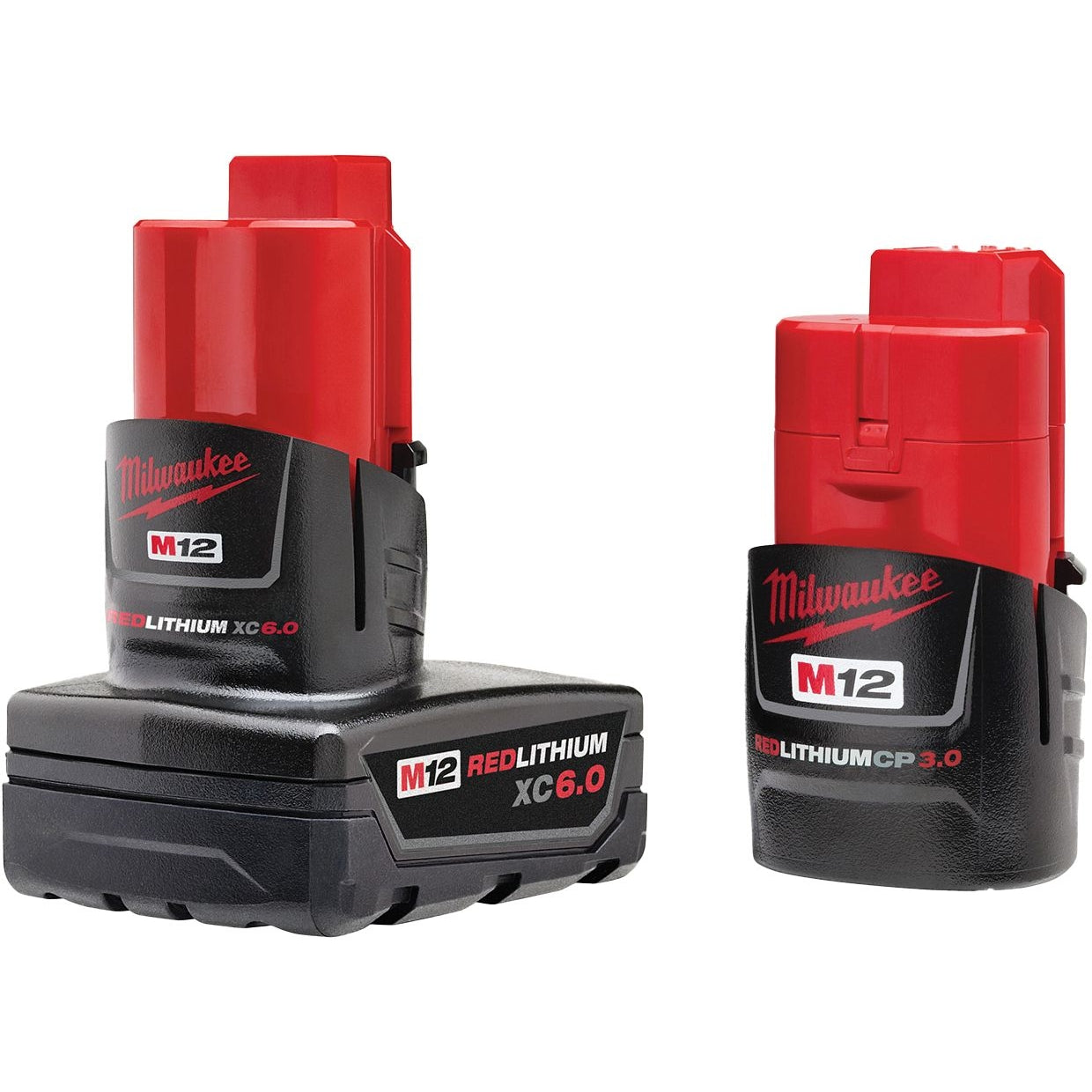 Milwaukee 48-11-2460 M12 REDLITHIUM XC6.0 Extended Capacity Battery and 48-11-2430 3.0Ah Compact Battery Combo Pack