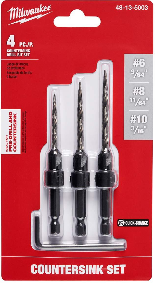 Milwaukee 48-13-5003 3-Piece #6/#8/#10 Countersink Set