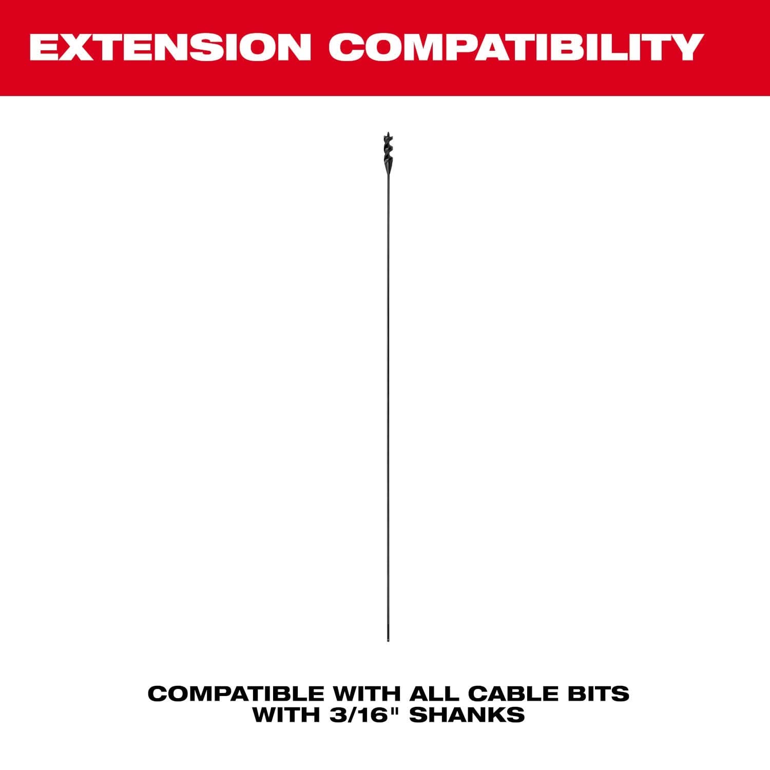 Milwaukee 48-13-8118 MILWAUKEE 3/16" x 52.5" Flexible Cable Bit Extension