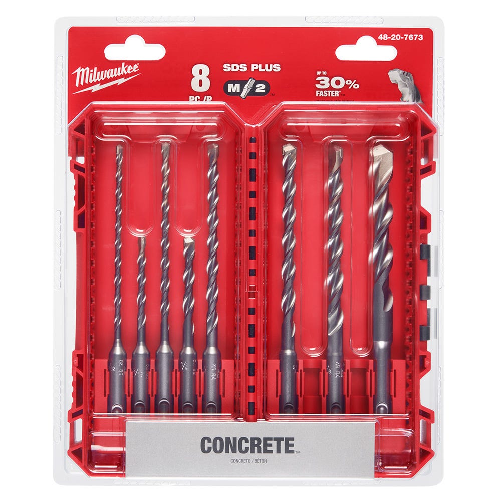 Milwaukee 8pc. SDS Plus M/2 2-Cutter Drill Bit Kit