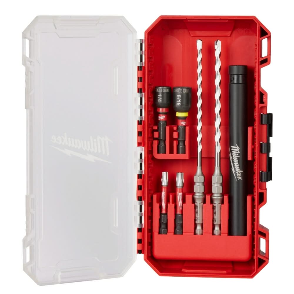 Milwaukee 48-20-8877 SHOCKWAVE Impact Duty Carbide Multi-Material Drill Bit Concrete Screw Install Set - 7PC