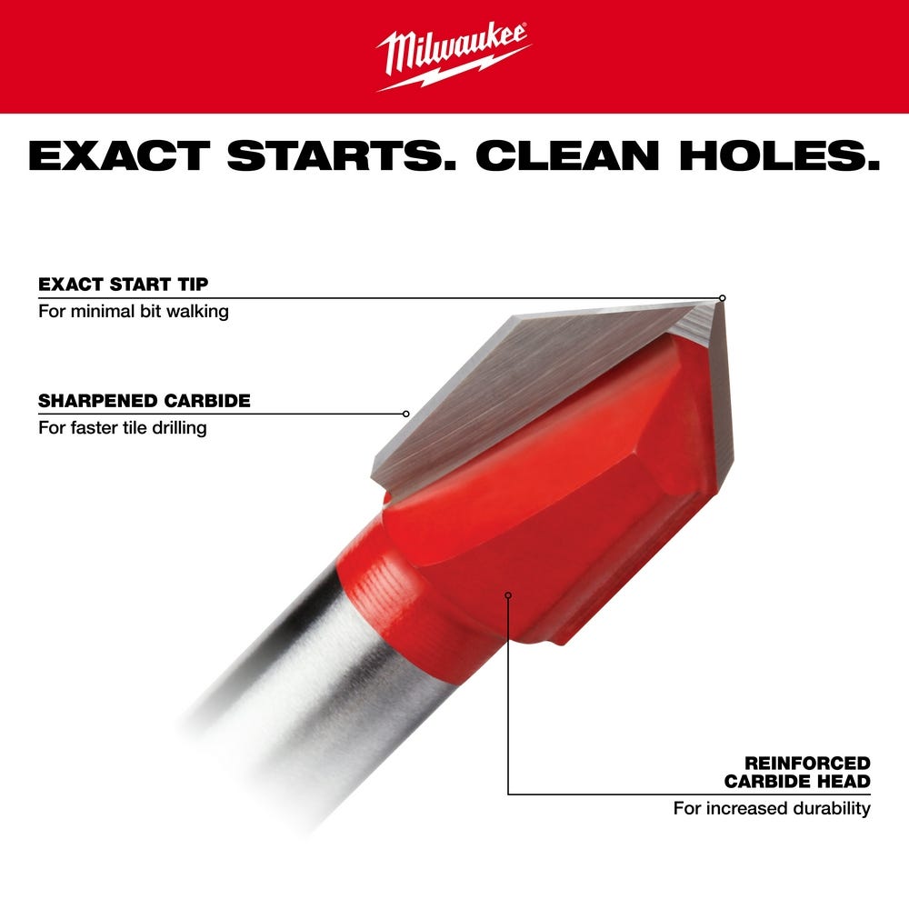 Milwaukee 48-20-8988 Glass and Tile Router Bit 4-Piece Set