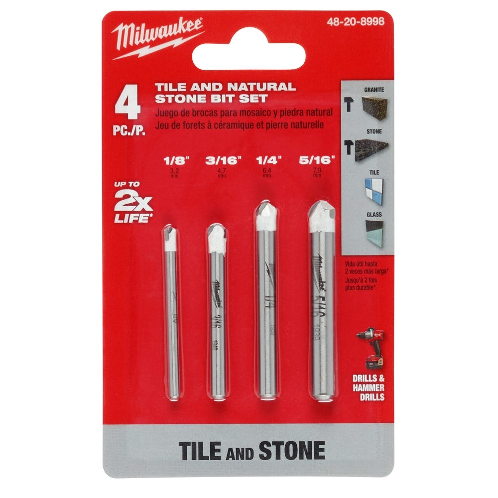 Milwaukee 48-20-8998 Natural Stone Bit 4-Piece Set