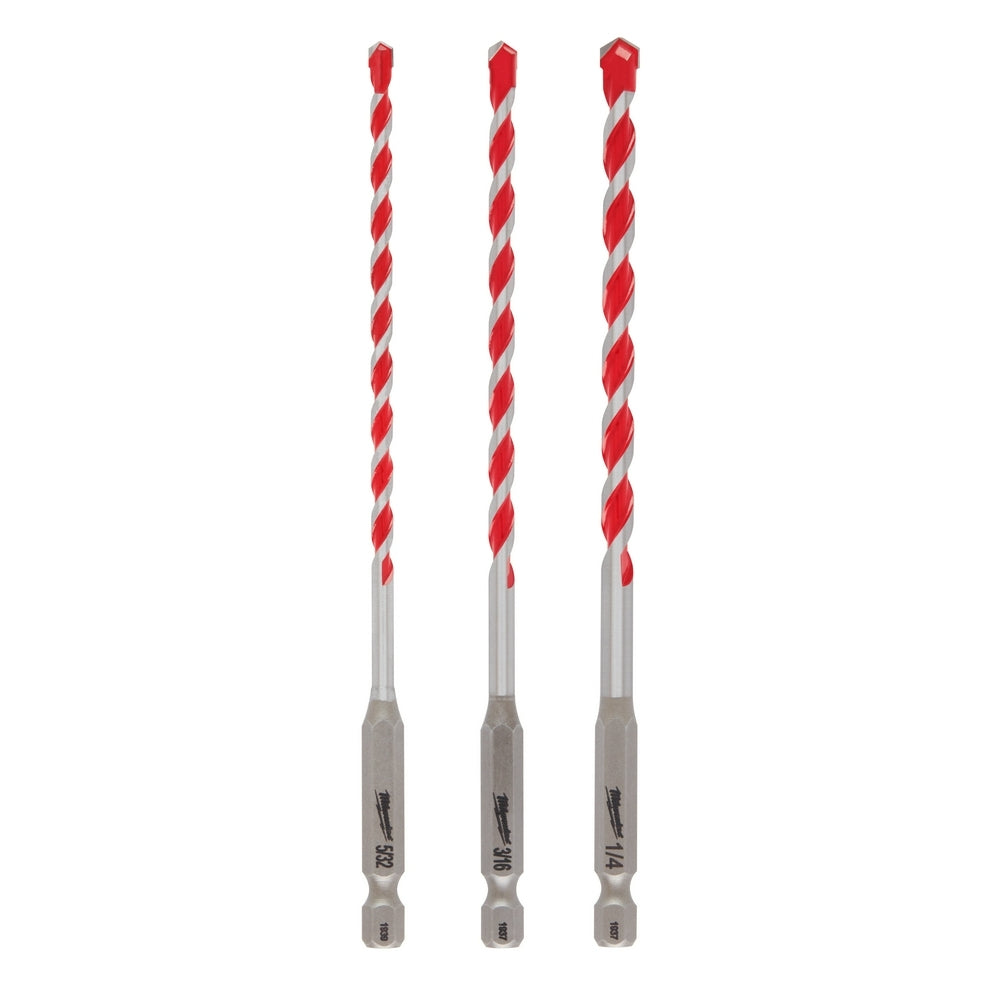 Milwaukee 48-20-9050 3PC. SHOCKWAVE Impact Duty Carbide Hammer Drill Bit Set