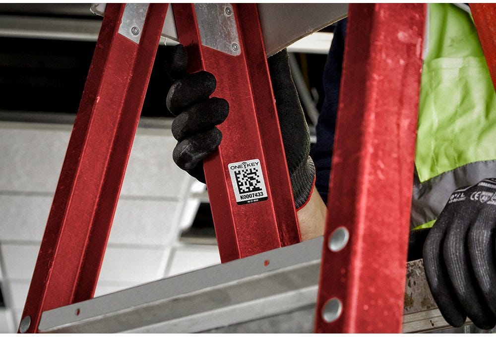 Milwaukee 48-21-0002 ONE-KEY Asset ID Tag for Large Plastic Surfaces, 100-Pack