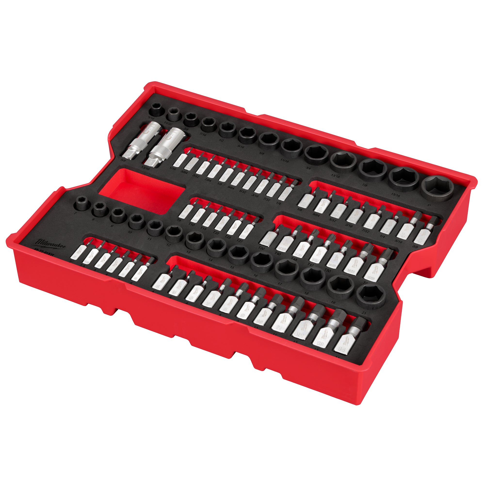 77 pc. 1/4” & 3/8” Drive Metric, SAE, & Torx® Socket Set with Tray