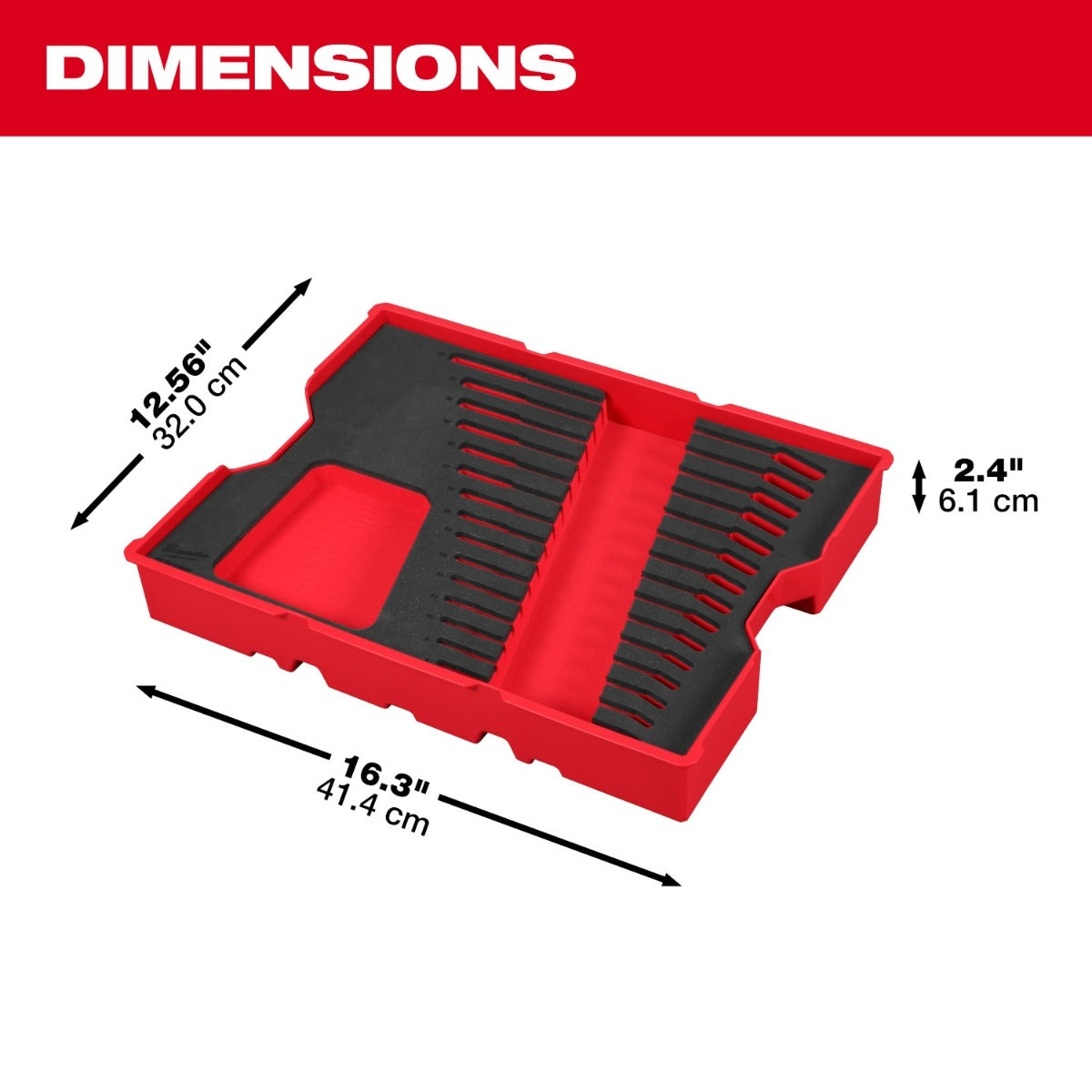Milwaukee 48-22-0154 15-Piece Metric Combination Wrench Set with Tray for PACKOUT Drawers