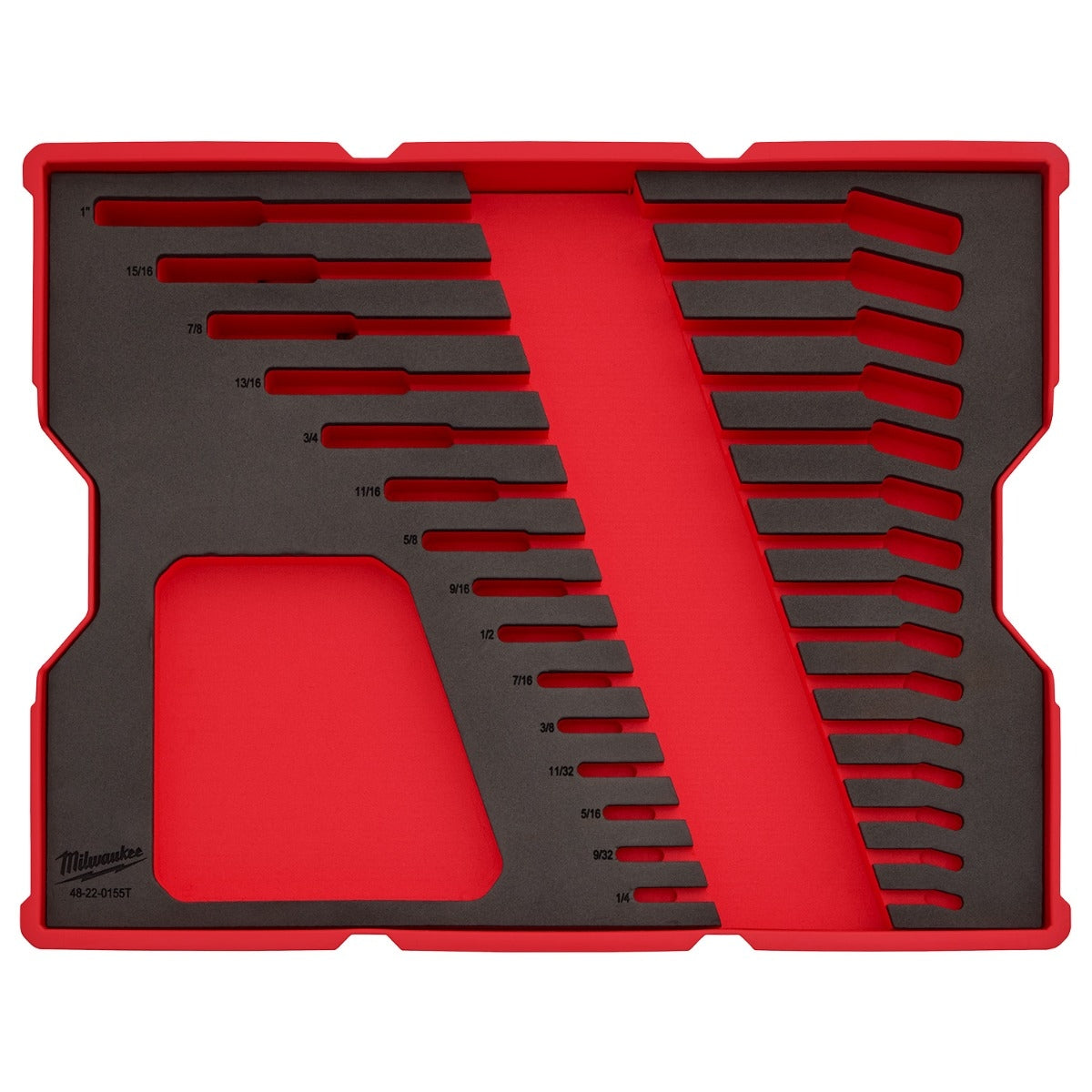 Milwaukee 48-22-0155 15-Piece SAE Combination Wrench Set with Tray for PACKOUT Drawers