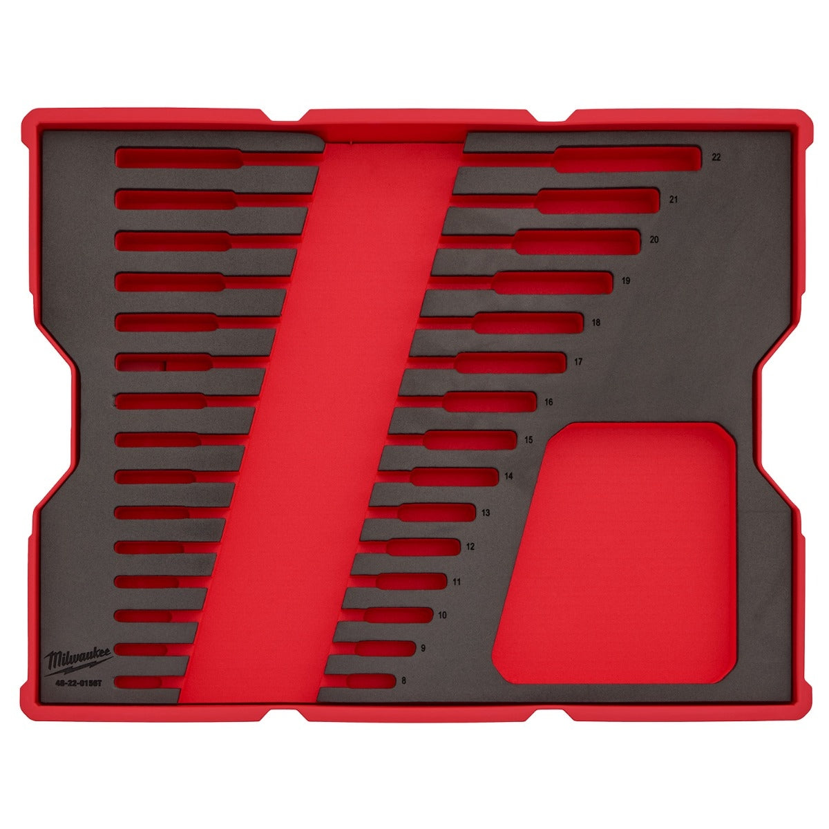 Milwaukee 48-22-0156 15-Piece Metric Ratcheting Combination Wrench Set with Tray for PACKOUT Drawers