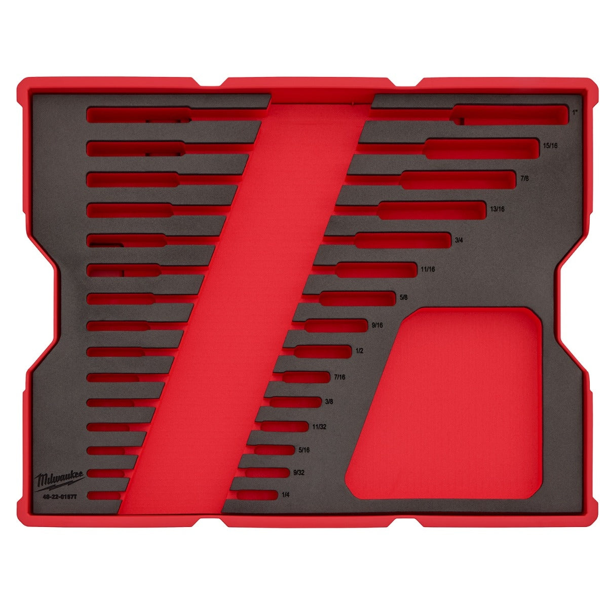 Milwaukee 48-22-0157 15-Piece SAE Ratcheting Combination Wrench Set with Tray for PACKOUT Drawers