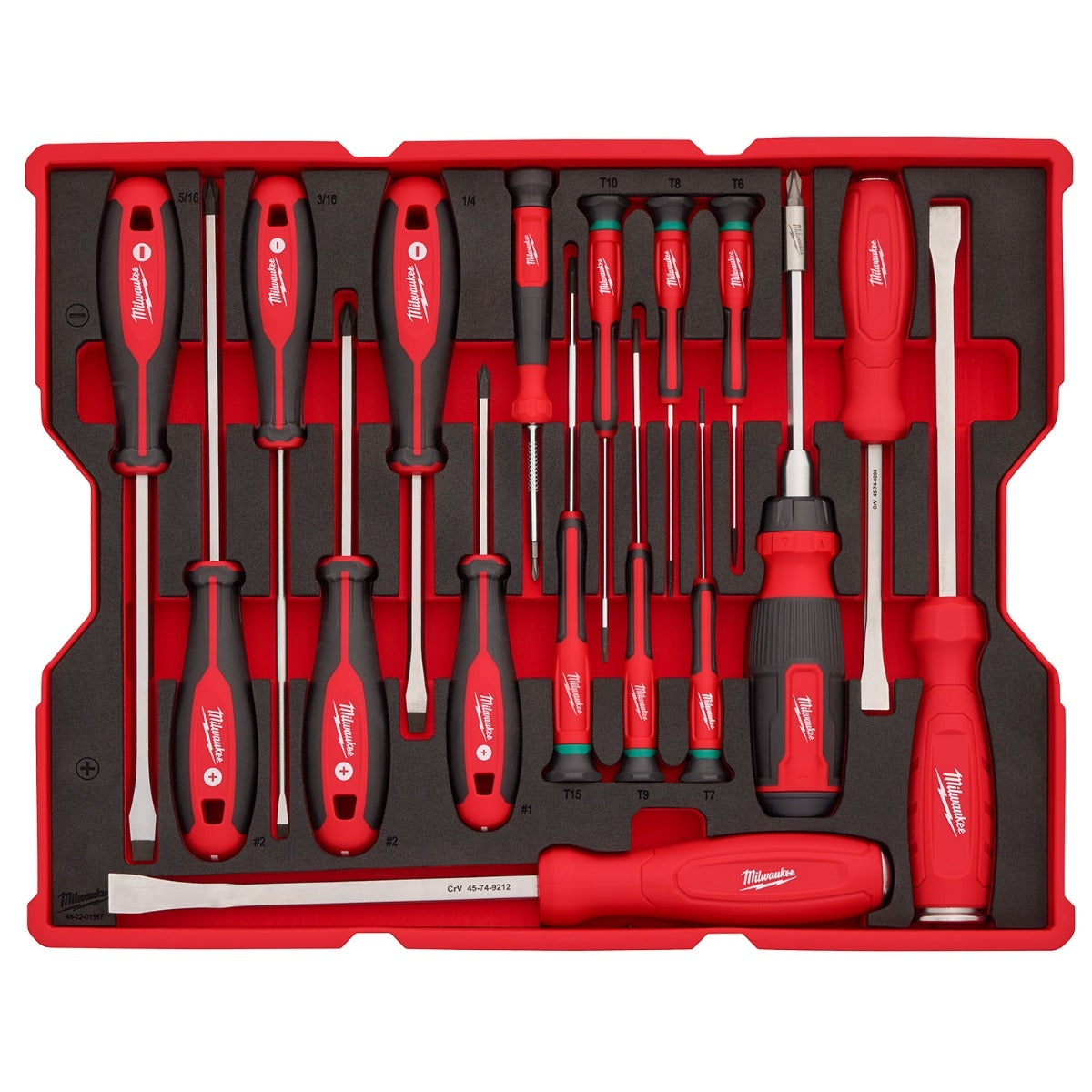 Milwaukee 48-22-0158 17-Piece Screwdriver & Pry Bar Set with Tray
