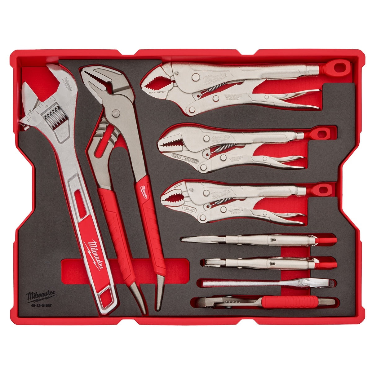 Milwaukee 48-22-0160 9-Piece Pliers & Wrench Set with Tray for