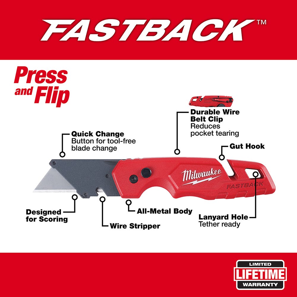 Milwaukee 48-22-1501 Fastback Folding Utility Knife