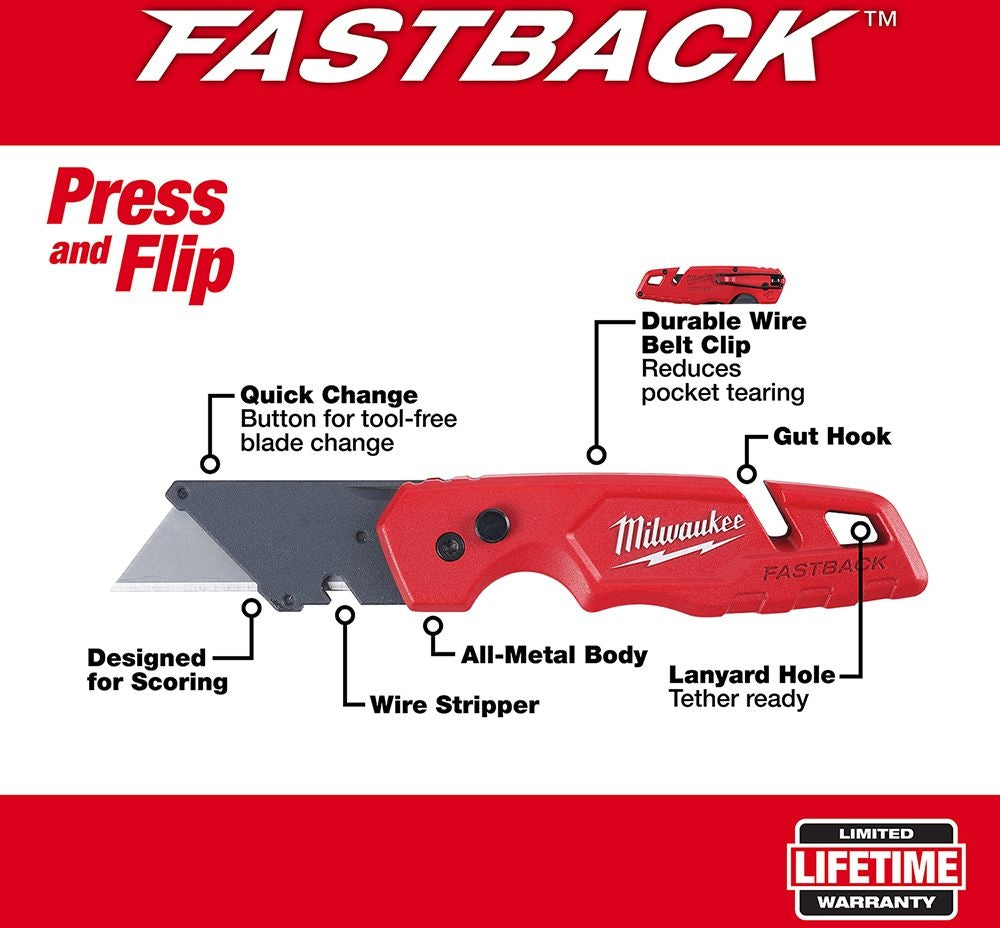 Milwaukee PROMO 48-22-1501 Fastback Folding Utility Knife (PROMO)