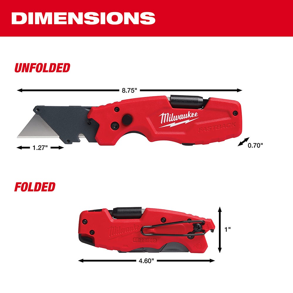 Milwaukee 48-22-1505 FASTBACK 6in1 Folding Utility Knife