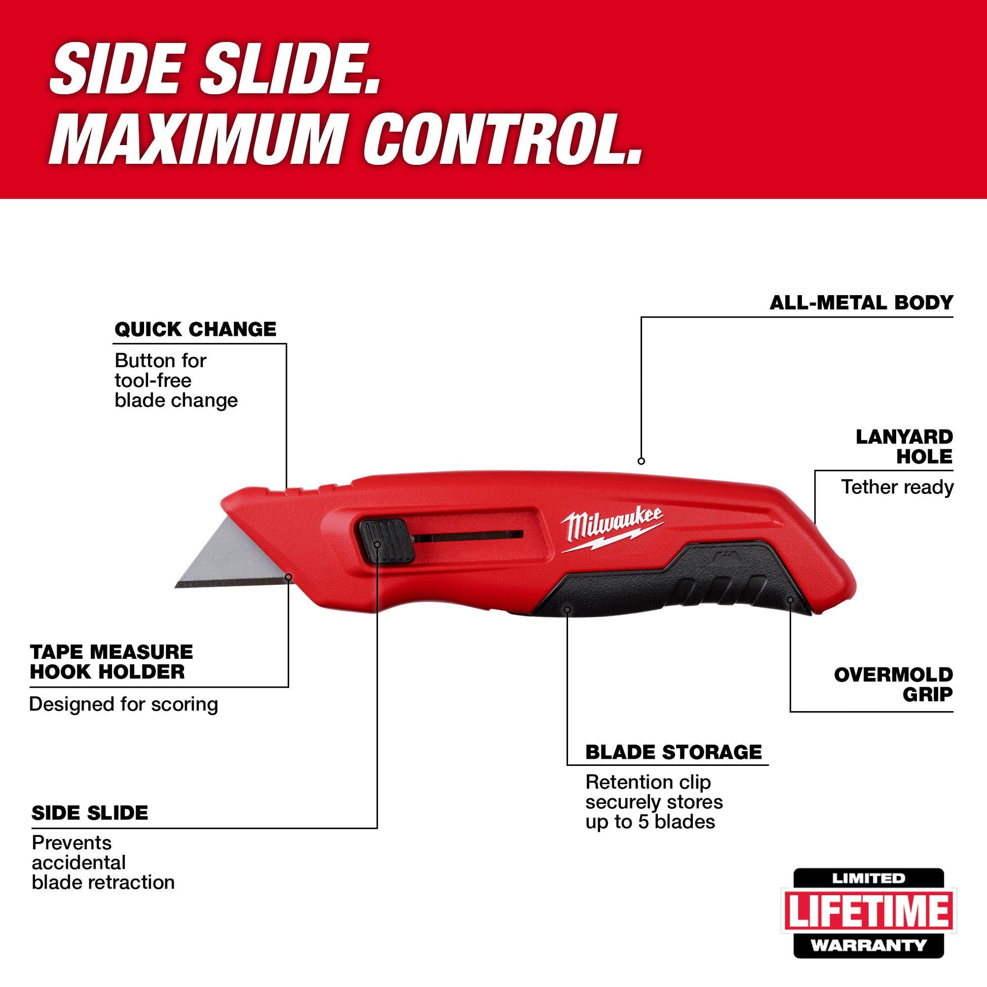 Milwaukee 48-22-1515 Side Sliding Utility Knife