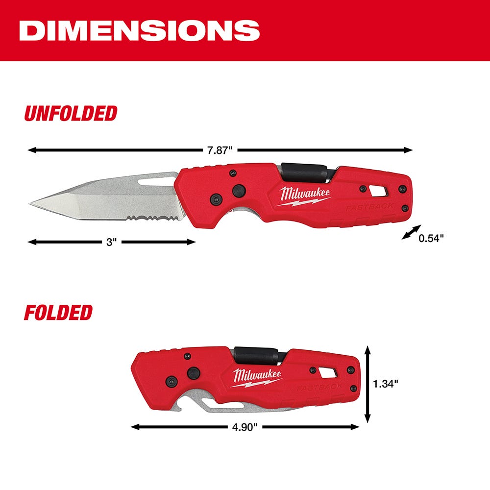 Milwaukee 48-22-1540 FASTBACK 5-in-1 Folding Knife