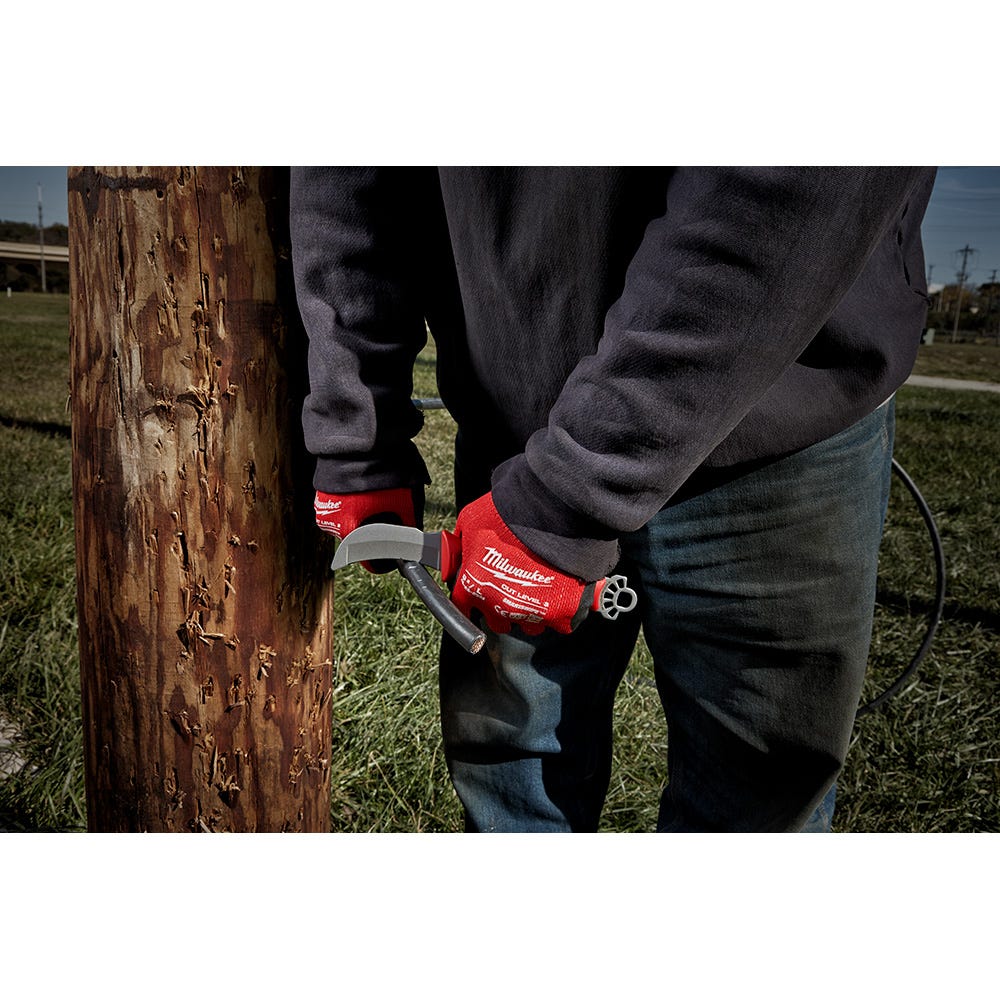 Milwaukee 48-22-1923 Linemans Blunt Tip Hawkbill Knife w/ STICKWORK 3-in-1 Ring