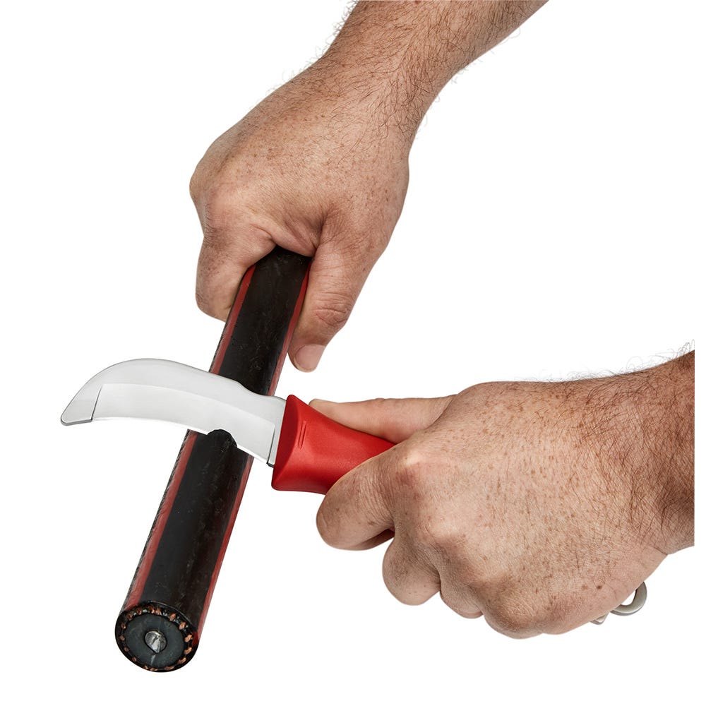 Milwaukee 48-22-1923 Linemans Blunt Tip Hawkbill Knife w/ STICKWORK 3-in-1 Ring
