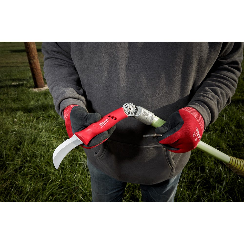 Milwaukee 48-22-1924 Lineman's Hawkbill Knife w/ STICKWORK 3-in-1 Ring