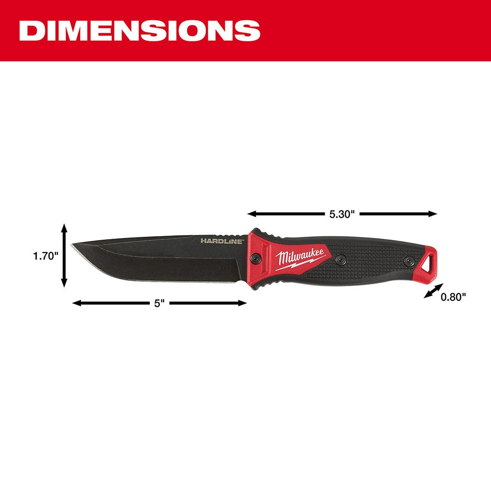 Milwaukee 48-22-1928 5" HARDLINE Fixed Blade Knife