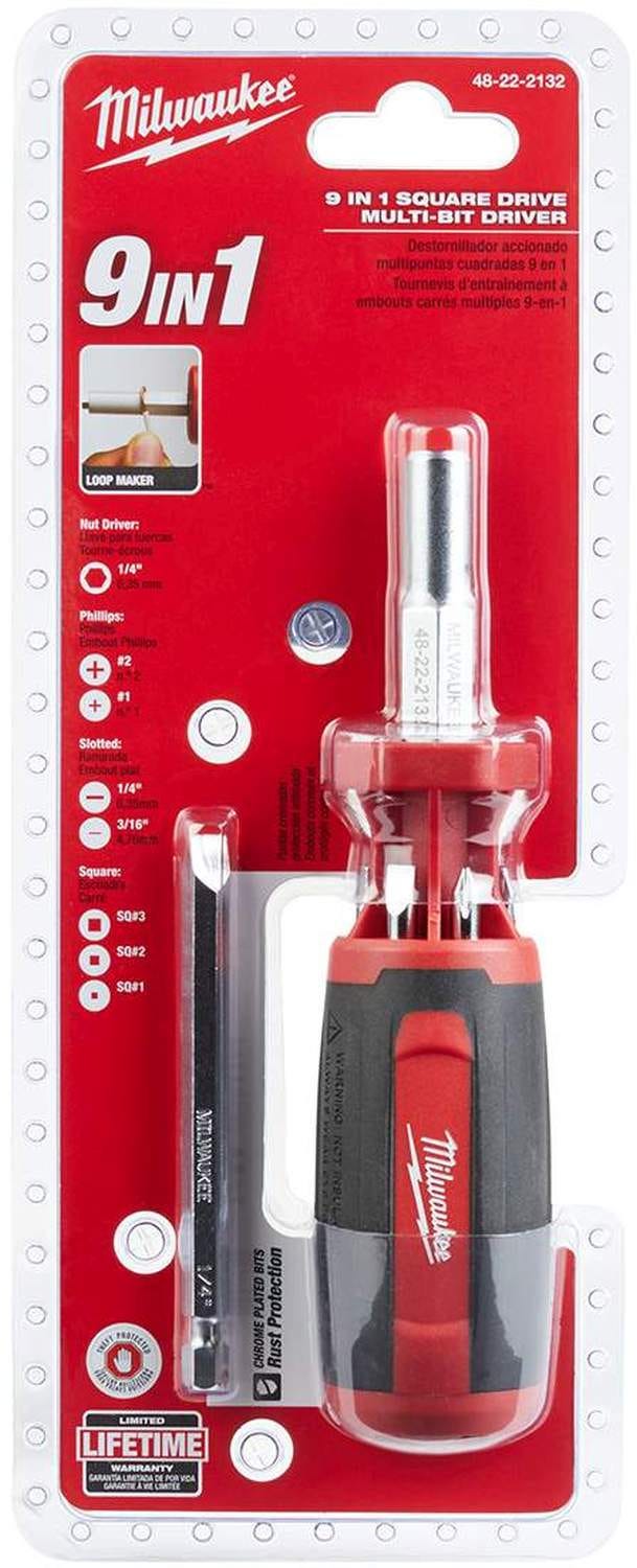 Milwaukee 48-22-2132 9-In-1 Square Drive Multi-Bit Driver