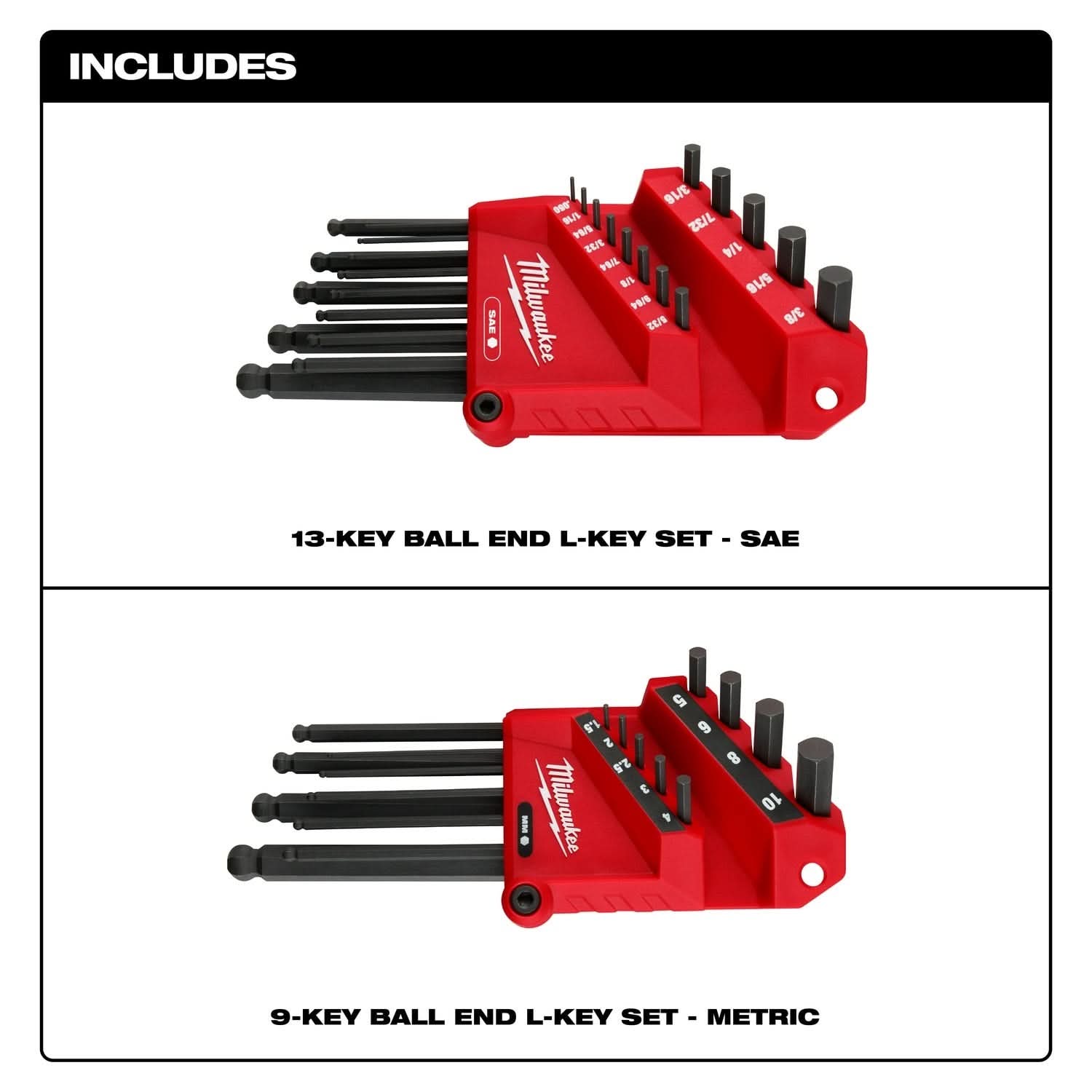 NH Key string L 　A&S　2022AW購入 Milwaukee 48-22-2187 22-Key Ball End L-Key Set - SAE/Metric – Tool Nut