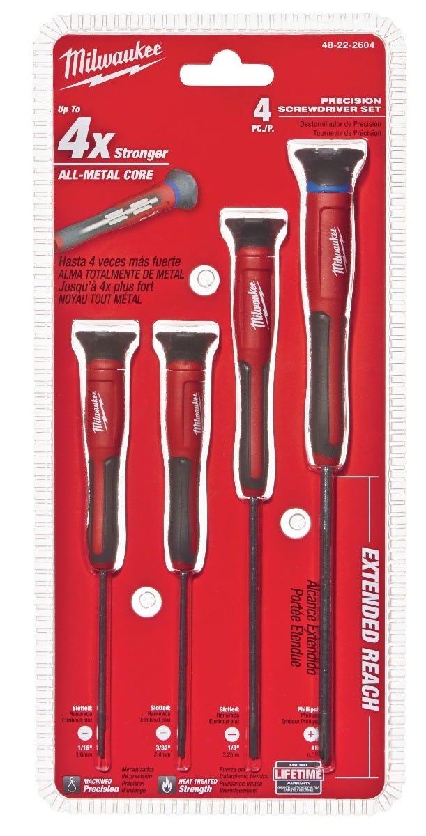 Milwaukee 48-22-2604 Precision Screwdriver Set, 4-Pieces