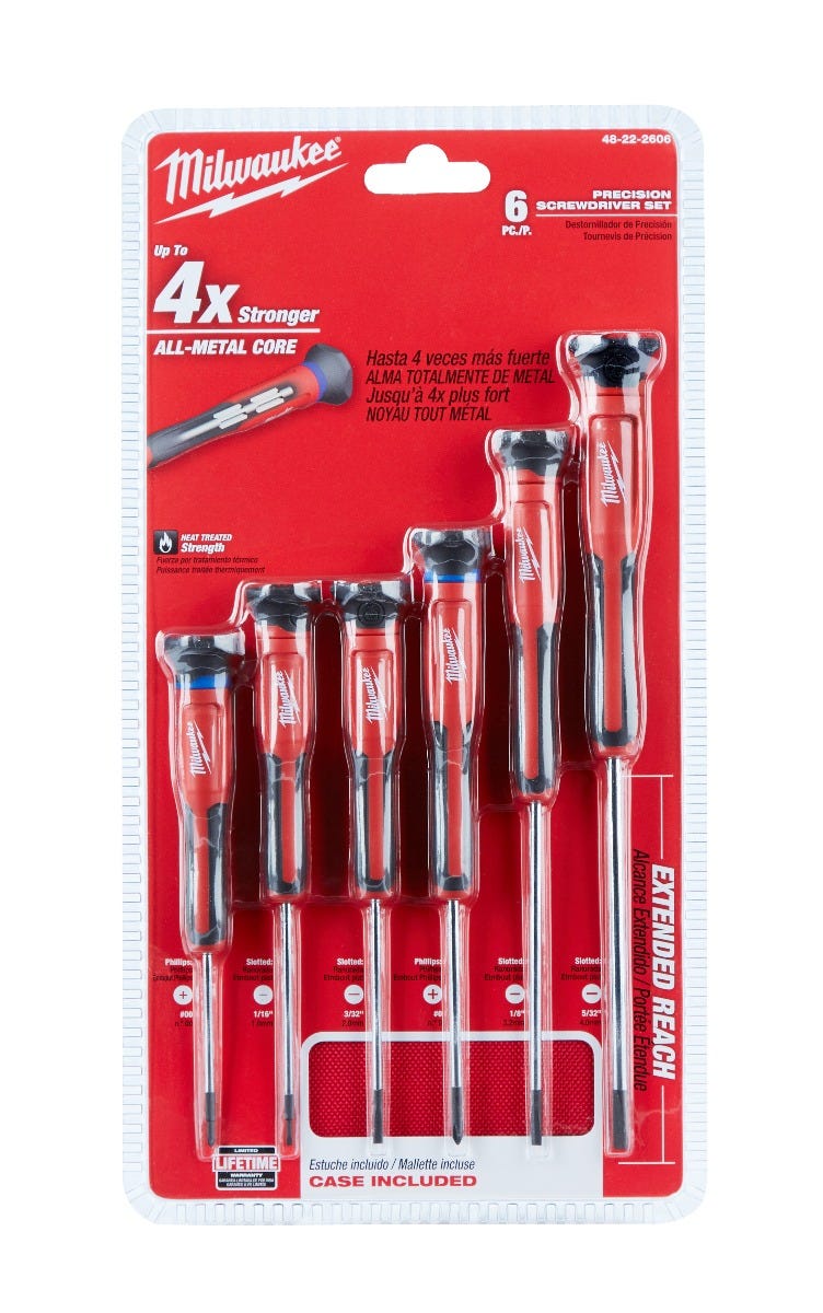 Milwaukee 48-22-2606 Precision Screwdriver Set With Case, 6-Pieces