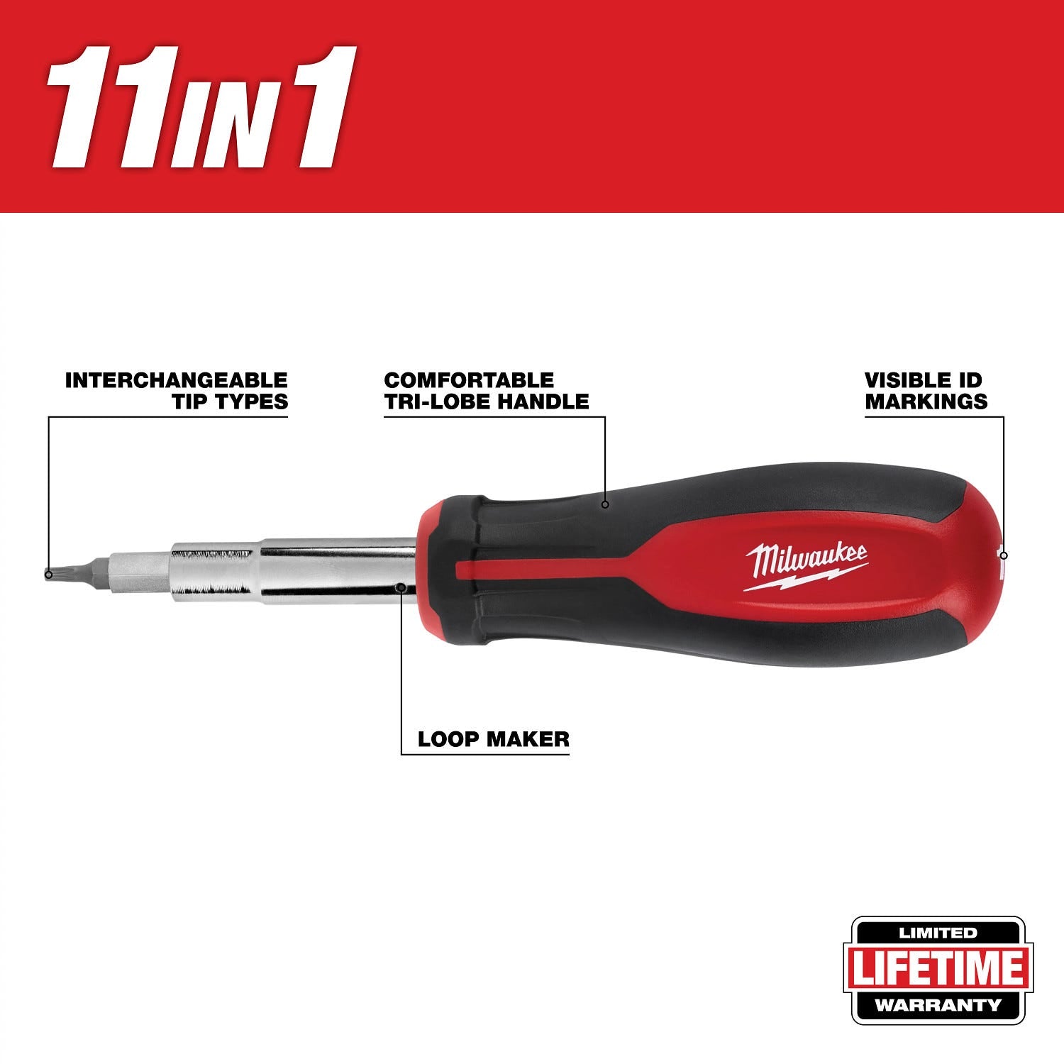 Milwaukee 48-22-2763 2pc 11-in-1 Multi-Bit Screwdriver and 6-IN-1