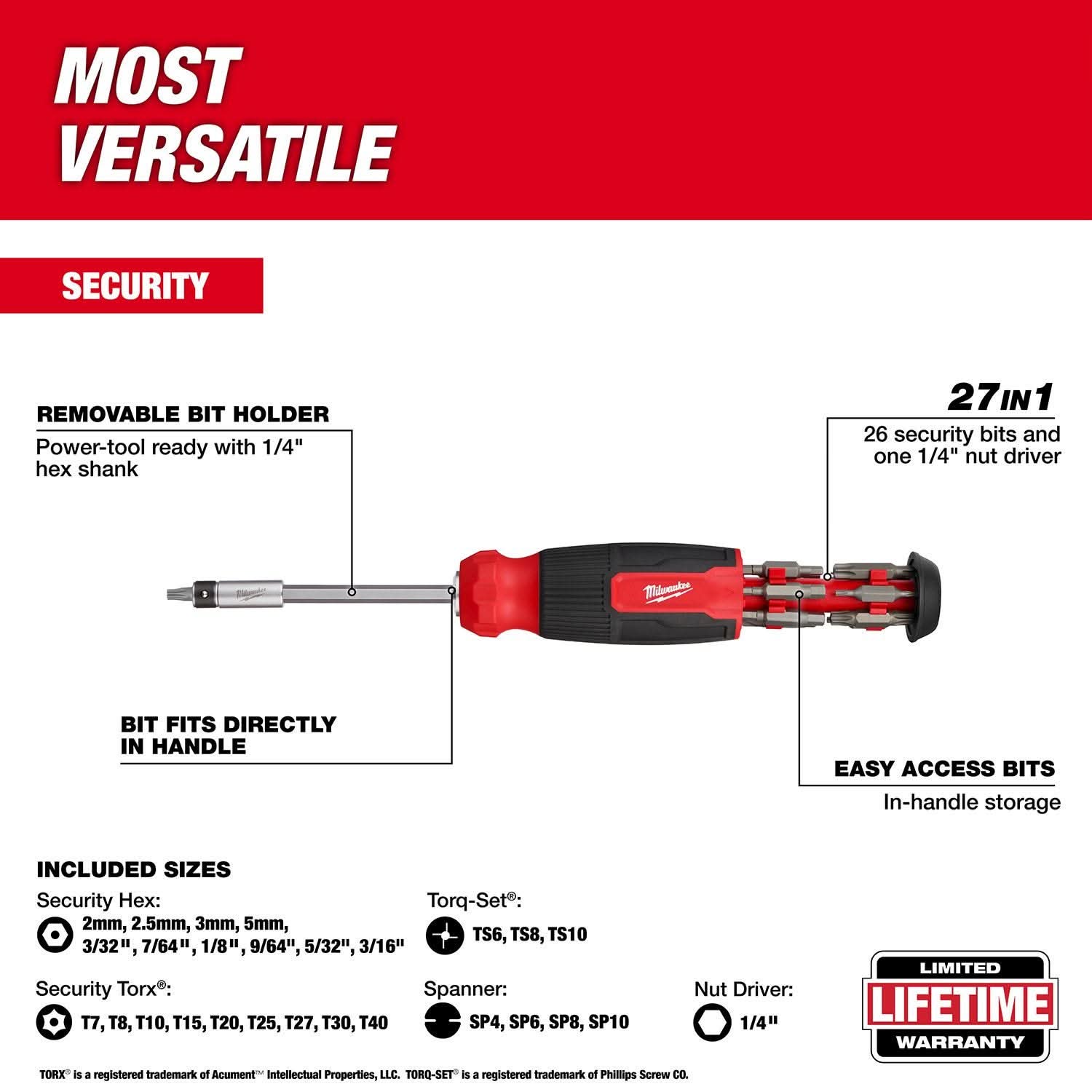 Milwaukee 48-22-2911 27-in-1 Security Multi-Bit Screwdriver