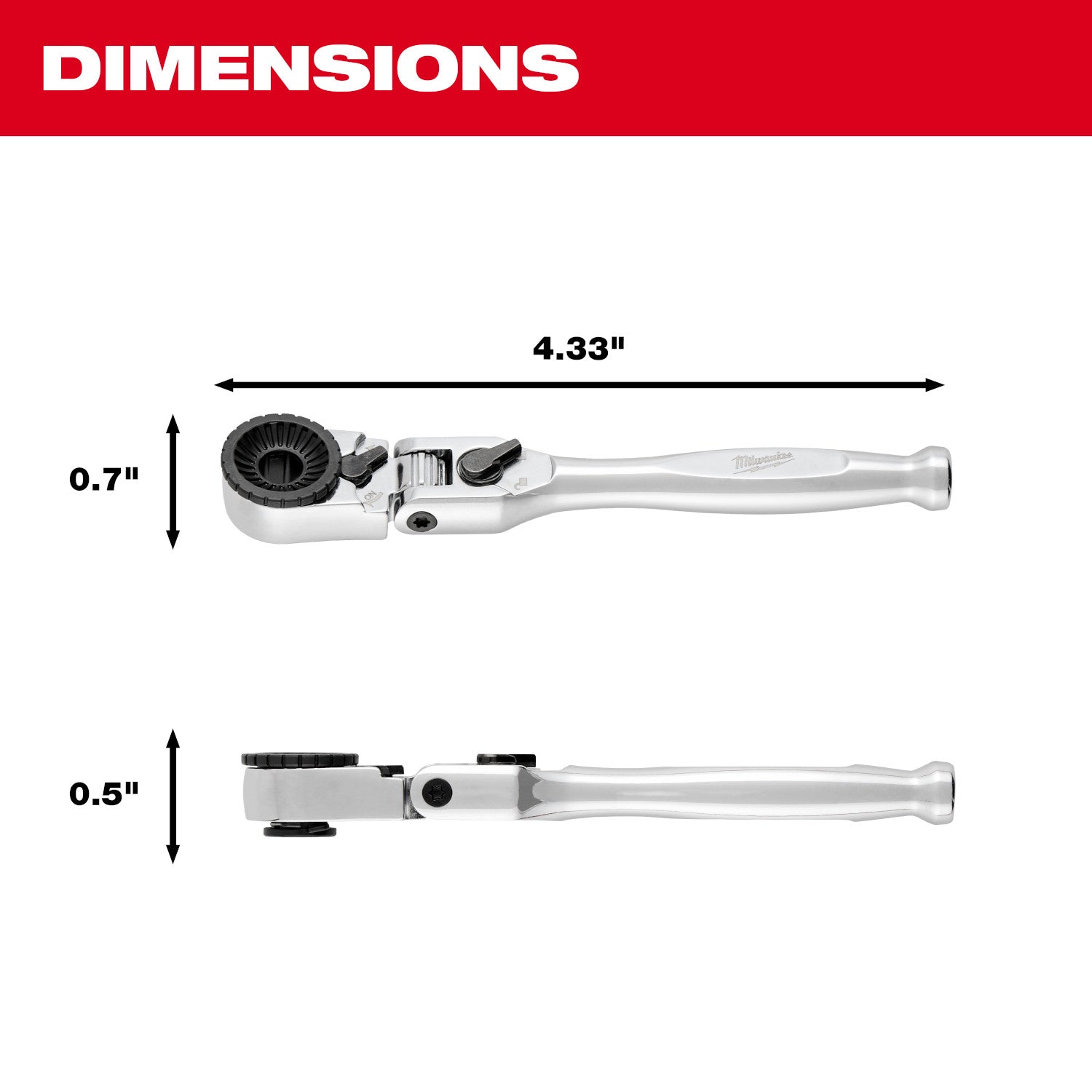 Milwaukee 1/4-in. Hex Drive Mini Flex Head Bit Ratchet (48-22-2951)