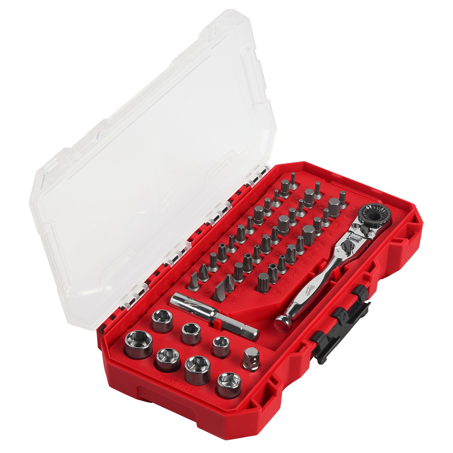 Milwaukee キャンプセット Milwaukee 44pc. 1/4-in. Hex Drive Mini Flex Head Ratchet & Bit Set